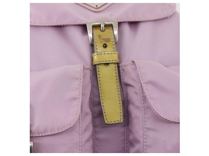 Zaino PRADA in nylon rosa argento Auth YKZ194 - vista 22