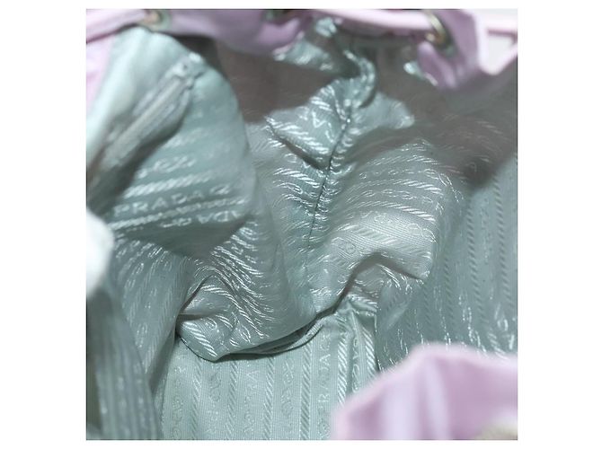 Zaino PRADA in nylon rosa argento Auth YKZ194 - vista 25