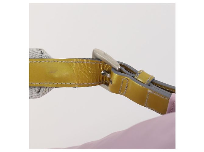 Zaino PRADA in nylon rosa argento Auth YKZ194 - vista 8