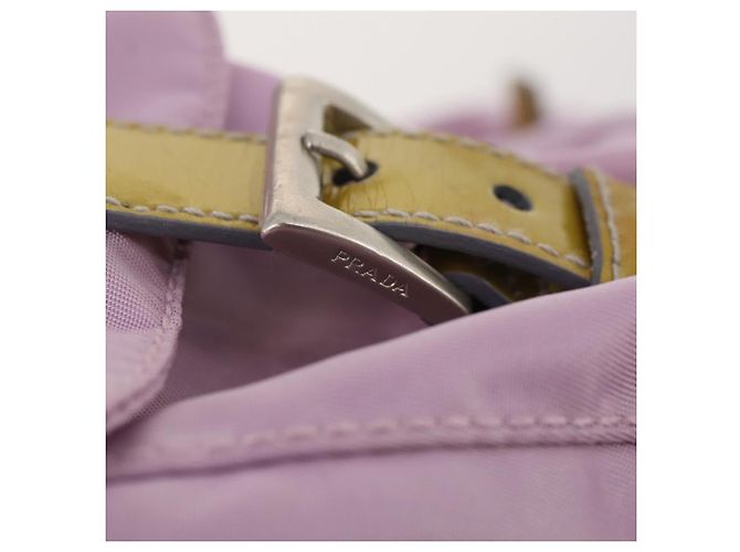 Zaino PRADA in nylon rosa argento Auth YKZ194 - vista 9