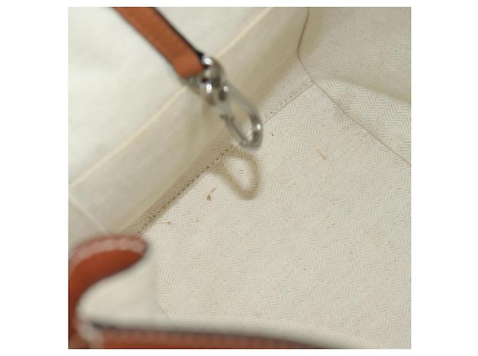 LOEWE Hammock Piccola Borsa a Mano Tela Pelle 2in1 Marrone Argento Auth BAZ780V - vista 11