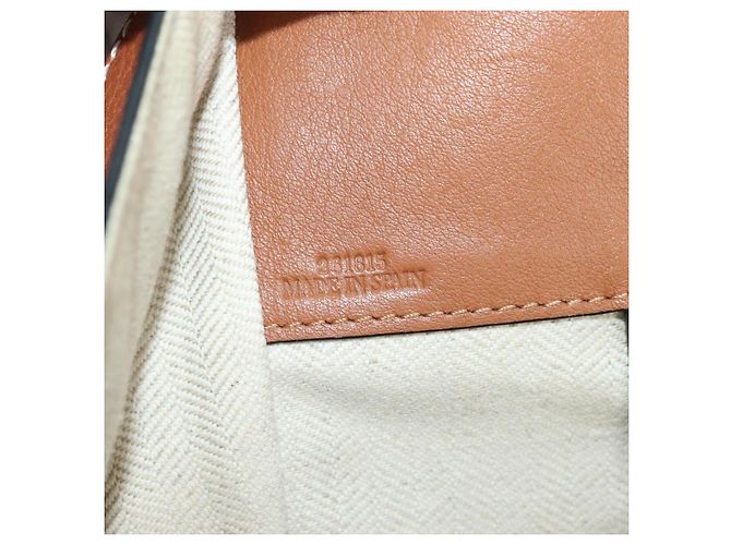 LOEWE Hammock Piccola Borsa a Mano Tela Pelle 2in1 Marrone Argento Auth BAZ780V - vista 12