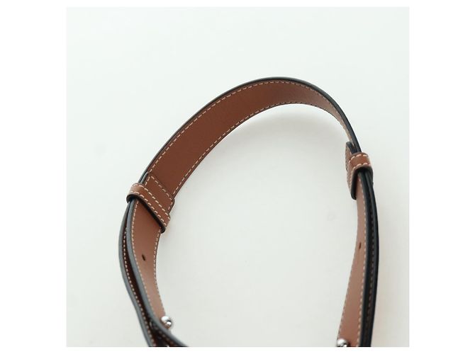 LOEWE Hammock Piccola Borsa a Mano Tela Pelle 2in1 Marrone Argento Auth BAZ780V - vista 15