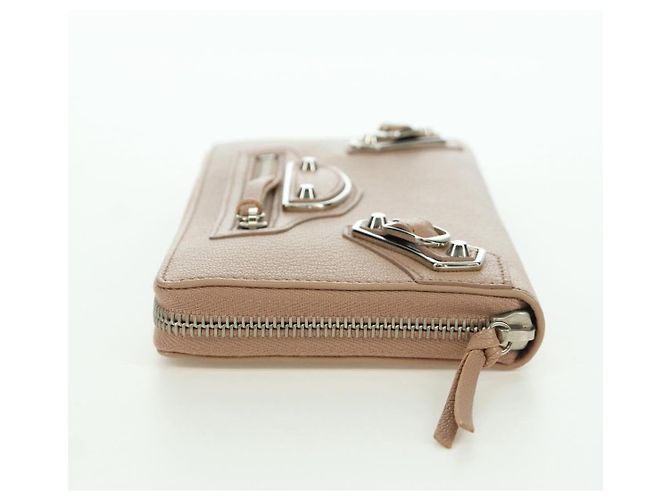 BALENCIAGA Continental Langer Geldbeutel Leder Rosa Silber 390187 Auth SW2300M Pink - Ansicht 3