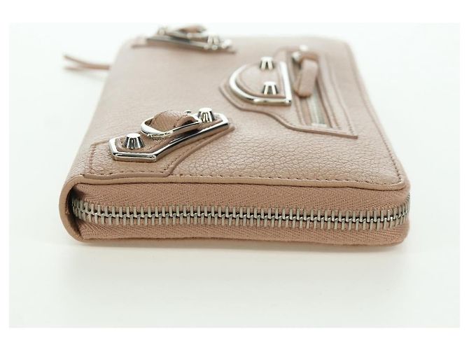 BALENCIAGA Continental Langer Geldbeutel Leder Rosa Silber 390187 Auth SW2300M Pink - Ansicht 4