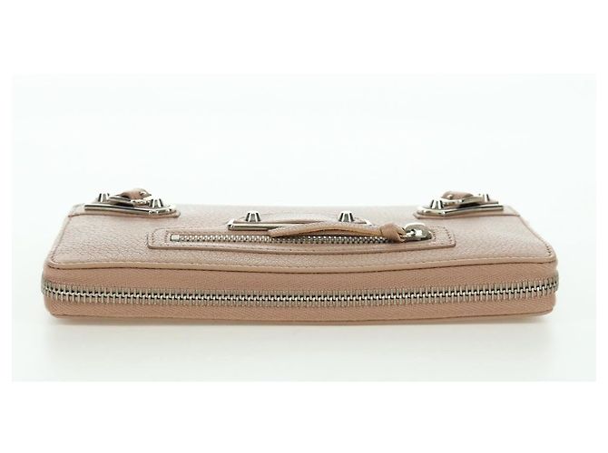 BALENCIAGA Continental Langer Geldbeutel Leder Rosa Silber 390187 Auth SW2300M Pink - Ansicht 5