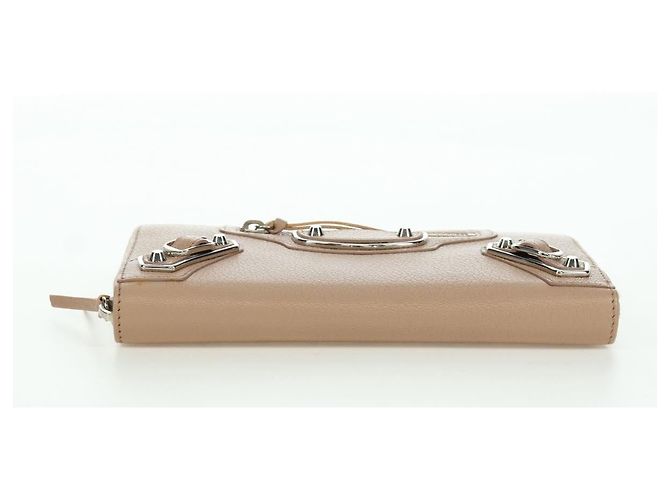 BALENCIAGA Continental Langer Geldbeutel Leder Rosa Silber 390187 Auth SW2300M Pink - Ansicht 6