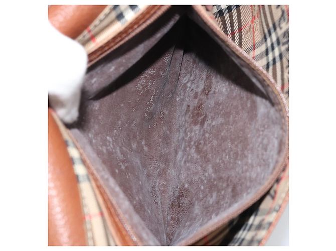 Borsa a Spalla Burberrys in Pelle 2 vie Marrone Oro Auth mr2215 D'oro - vista 10