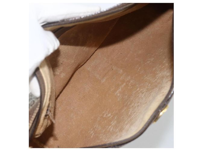 Borsa Sherry Line GG Supreme Web di GUCCI in PVC beige e oro 378 02 017 Auth BAZ162 D'oro - vista 10
