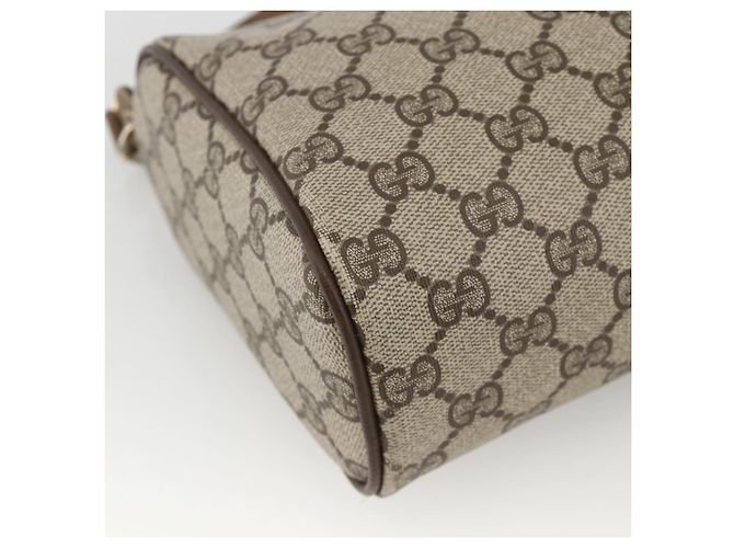 Borsa Sherry Line GG Supreme Web di GUCCI in PVC beige e oro 378 02 017 Auth BAZ162 D'oro - vista 15