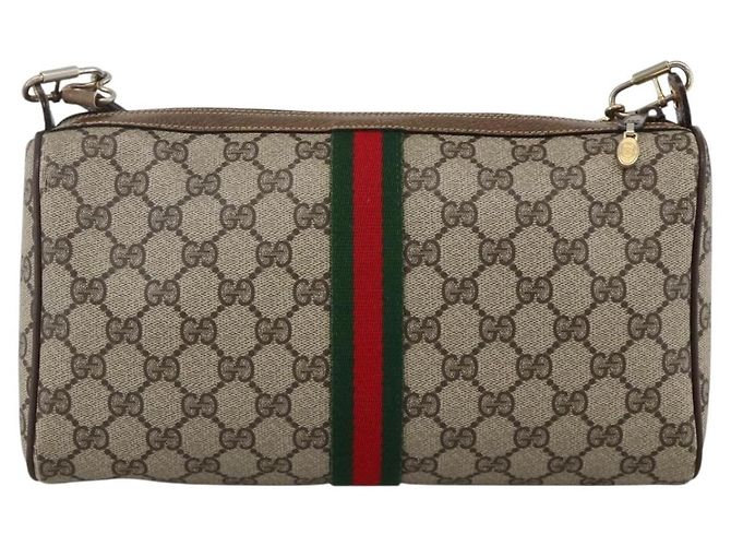 Borsa Sherry Line GG Supreme Web di GUCCI in PVC beige e oro 378 02 017 Auth BAZ162 D'oro - vista 2