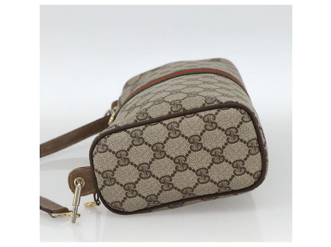 Borsa Sherry Line GG Supreme Web di GUCCI in PVC beige e oro 378 02 017 Auth BAZ162 D'oro - vista 3