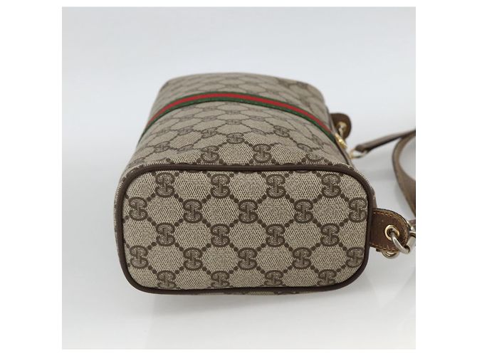 Borsa Sherry Line GG Supreme Web di GUCCI in PVC beige e oro 378 02 017 Auth BAZ162 D'oro - vista 4