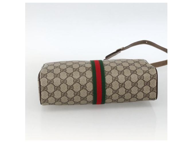 Borsa Sherry Line GG Supreme Web di GUCCI in PVC beige e oro 378 02 017 Auth BAZ162 D'oro - vista 5