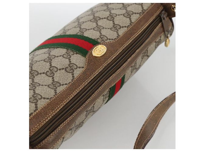 Borsa Sherry Line GG Supreme Web di GUCCI in PVC beige e oro 378 02 017 Auth BAZ162 D'oro - vista 6