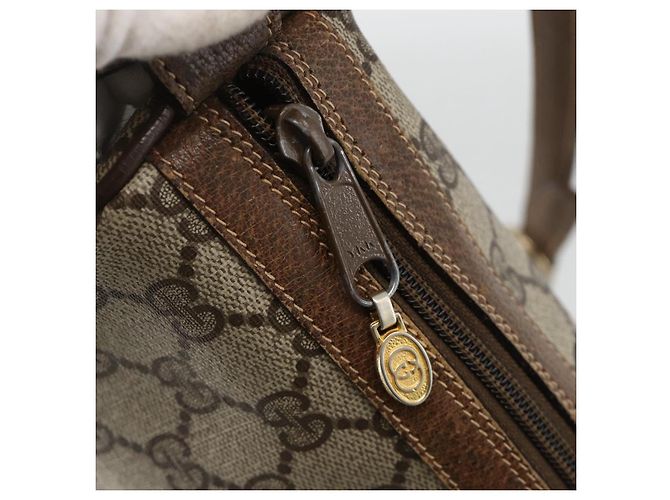 Borsa Sherry Line GG Supreme Web di GUCCI in PVC beige e oro 378 02 017 Auth BAZ162 D'oro - vista 9