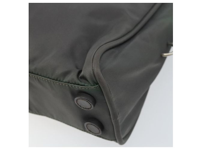 Borsa a mano PRADA in nylon grigio argento Auth BA11546 Marrone - vista 16
