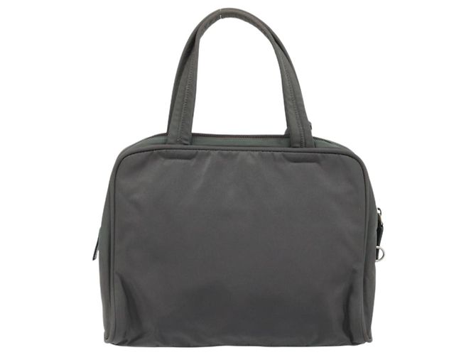 Borsa a mano PRADA in nylon grigio argento Auth BA11546 Marrone - vista 2