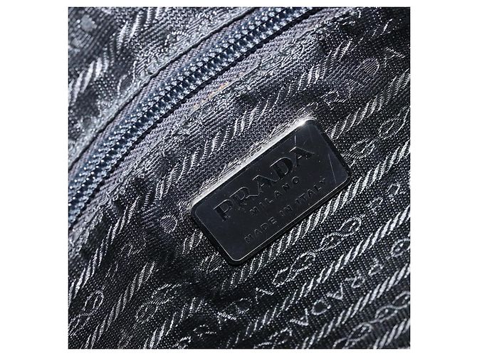 Borsa a mano PRADA in nylon grigio argento Auth BA11546 Marrone - vista 20