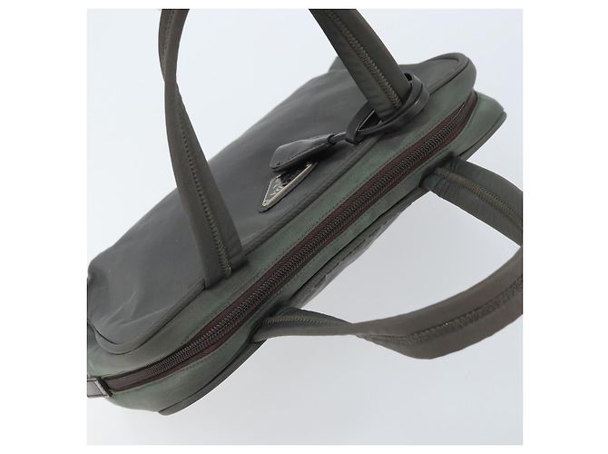 Borsa a mano PRADA in nylon grigio argento Auth BA11546 Marrone - vista 6