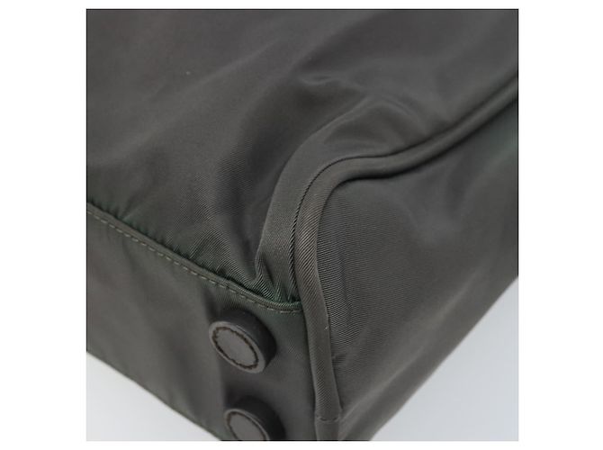 Borsa a mano PRADA in nylon grigio argento Auth BA11546 Marrone - vista 8