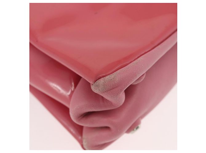 Borsa Miu Miu in pelle verniciata 2 in 1 Rosa Argento Auth YKZ520 - vista 10