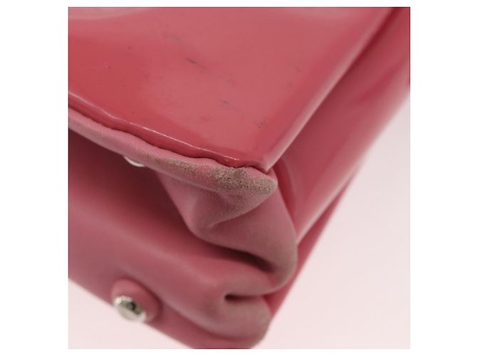 Borsa Miu Miu in pelle verniciata 2 in 1 Rosa Argento Auth YKZ520 - vista 16