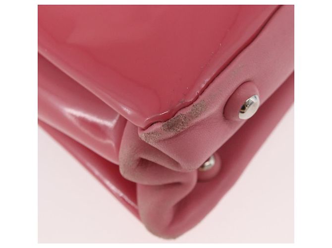 Borsa Miu Miu in pelle verniciata 2 in 1 Rosa Argento Auth YKZ520 - vista 17