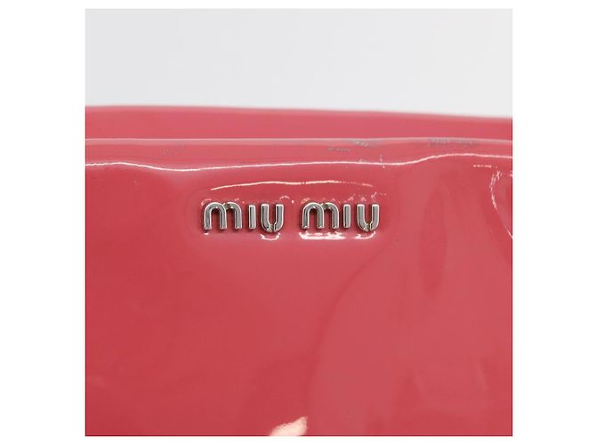 Borsa Miu Miu in pelle verniciata 2 in 1 Rosa Argento Auth YKZ520 - vista 20