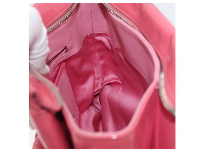 Borsa Miu Miu in pelle verniciata 2 in 1 Rosa Argento Auth YKZ520 - vista 23