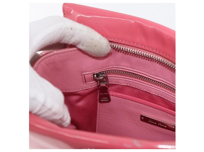 Borsa Miu Miu in pelle verniciata 2 in 1 Rosa Argento Auth YKZ520 - vista 26