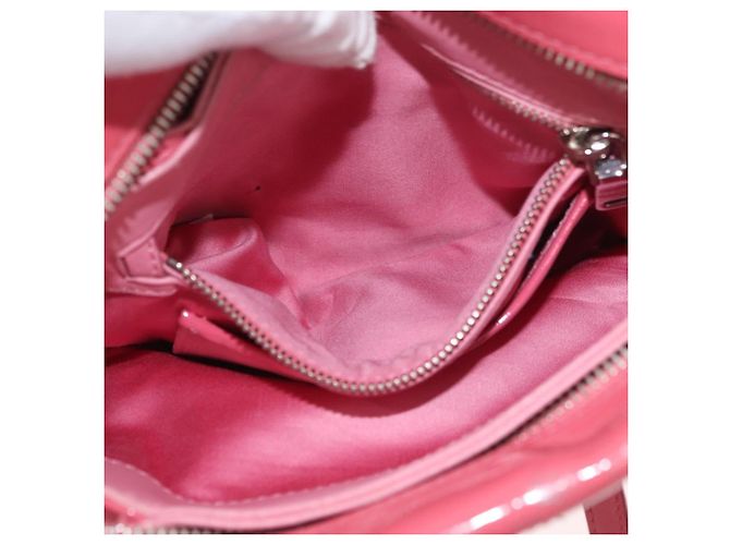 Borsa Miu Miu in pelle verniciata 2 in 1 Rosa Argento Auth YKZ520 - vista 27