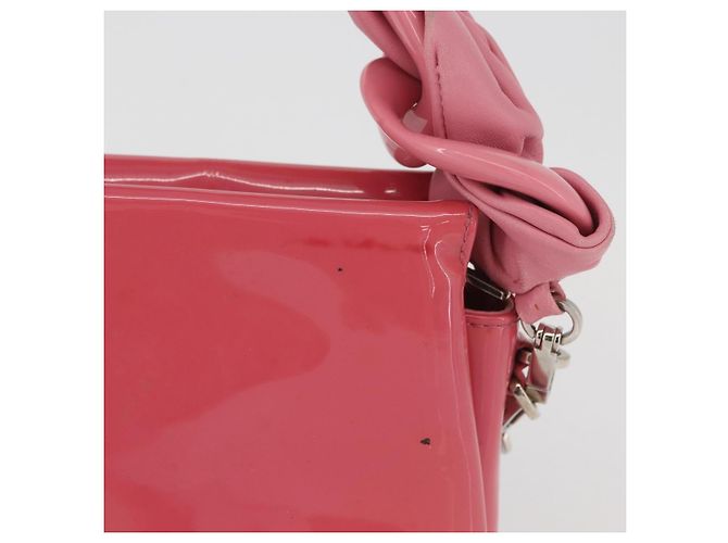 Borsa Miu Miu in pelle verniciata 2 in 1 Rosa Argento Auth YKZ520 - vista 3