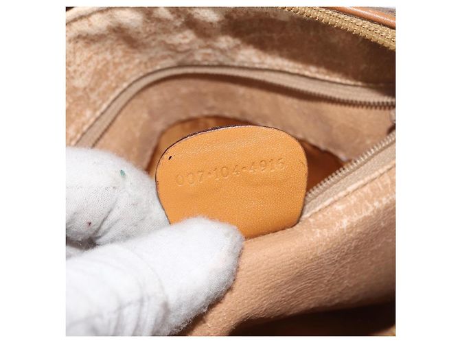 Gucci Borsa a Spalla Micro GG Supreme PVC Beige Oro 007 104 4916 Auth SW2142 D'oro - vista 12