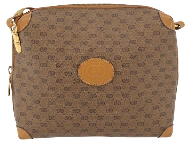 Gucci Borsa a Spalla Micro GG Supreme PVC Beige Oro 007 104 4916 Auth SW2142 D'oro - vista 13
