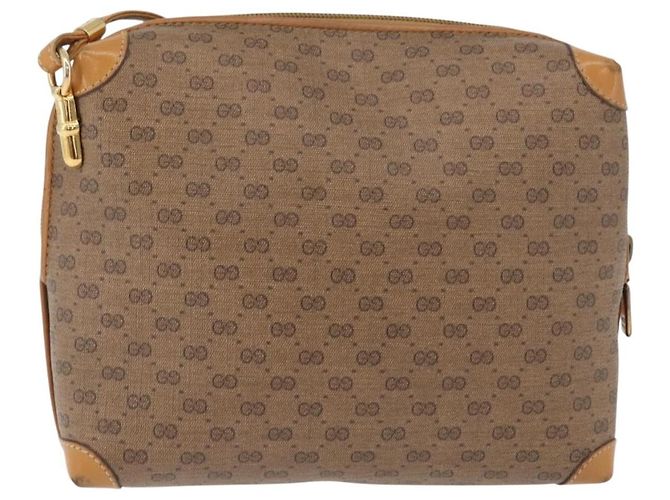 Gucci Borsa a Spalla Micro GG Supreme PVC Beige Oro 007 104 4916 Auth SW2142 D'oro - vista 2