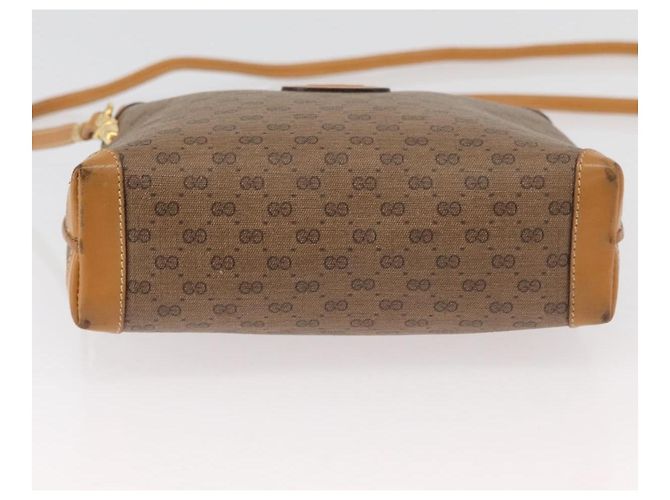 Gucci Borsa a Spalla Micro GG Supreme PVC Beige Oro 007 104 4916 Auth SW2142 D'oro - vista 5