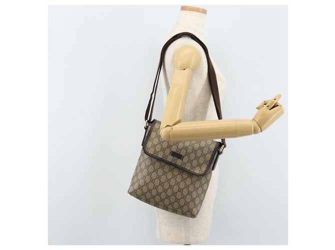 Gucci Borsa a Spalla GG Supreme PVC Oro Beige 223666 Auth mr2283 D'oro - vista 22