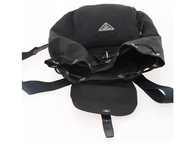 PRADA Backpack Nylon Black Silver Auth 174569 Silvery - view 10