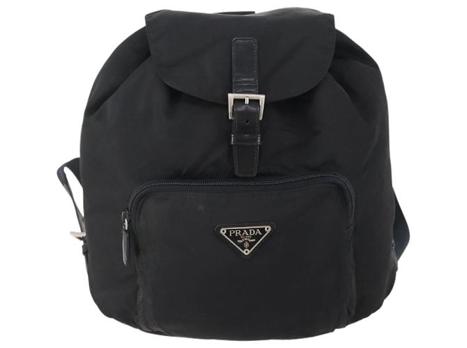 PRADA Backpack Nylon Black Silver Auth 174569 Silvery - view 13
