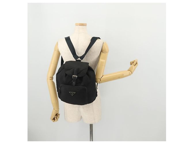 PRADA Backpack Nylon Black Silver Auth 174569 Silvery - view 28