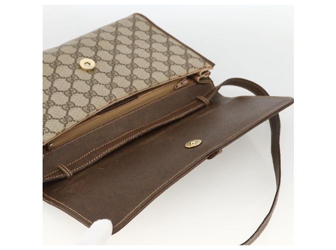 Gucci Borsa a Spalla GG Supreme PVC Beige Oro Auth ka3509 D'oro - vista 10