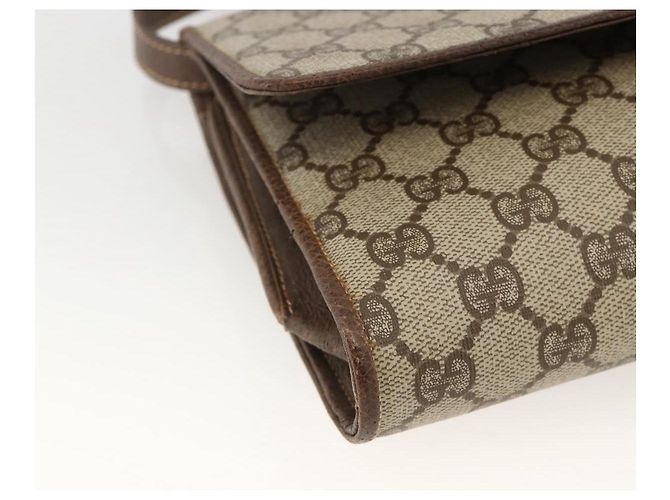 Gucci Borsa a Spalla GG Supreme PVC Beige Oro Auth ka3509 D'oro - vista 14