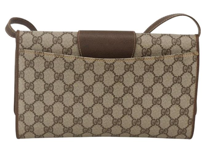Gucci Borsa a Spalla GG Supreme PVC Beige Oro Auth ka3509 D'oro - vista 2