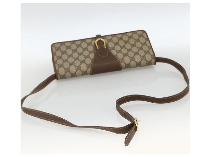 Gucci Borsa a Spalla GG Supreme PVC Beige Oro Auth ka3509 D'oro - vista 7