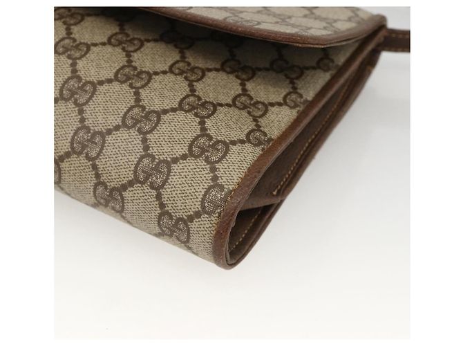 Gucci Borsa a Spalla GG Supreme PVC Beige Oro Auth ka3509 D'oro - vista 9