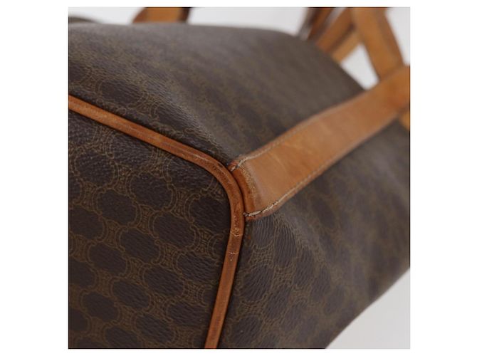 Céline Borsa a Spalla in Tela Macadam CELINE in Pelle PVC Marrone Oro Auth ka3561 D'oro - vista 14