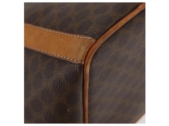 Céline Borsa a Spalla in Tela Macadam CELINE in Pelle PVC Marrone Oro Auth ka3561 D'oro - vista 15