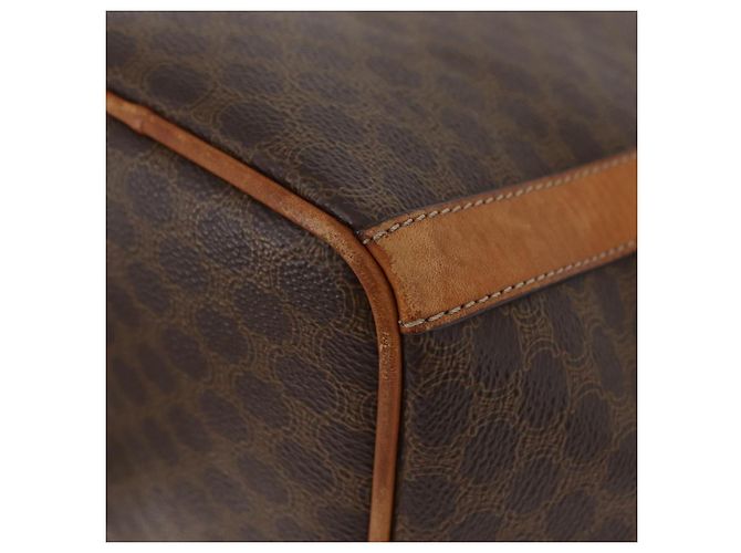 Céline Borsa a Spalla in Tela Macadam CELINE in Pelle PVC Marrone Oro Auth ka3561 D'oro - vista 16
