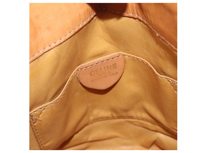 Céline Borsa a Spalla in Tela Macadam CELINE in Pelle PVC Marrone Oro Auth ka3561 D'oro - vista 17